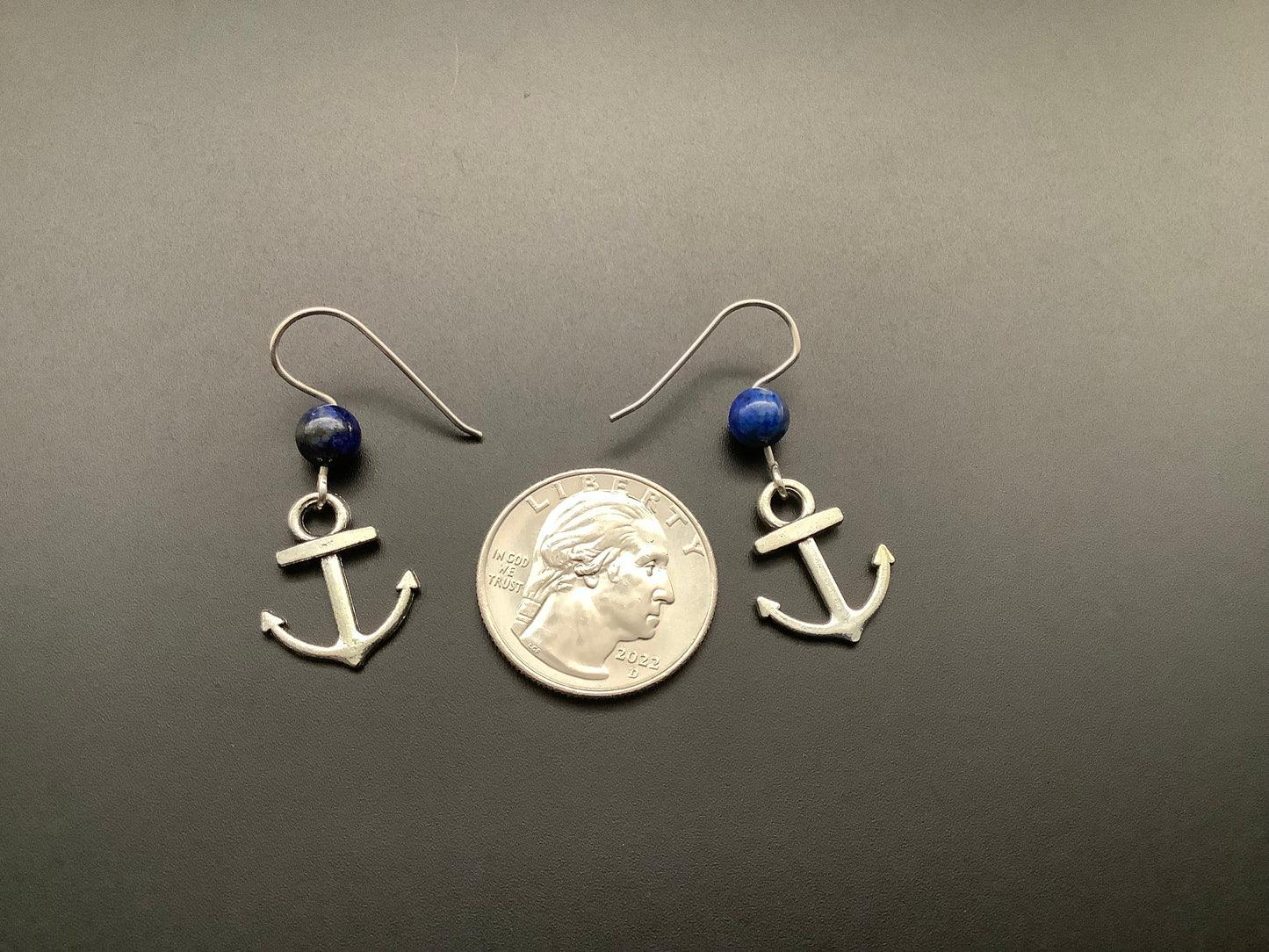 Anchor with azurite earrings