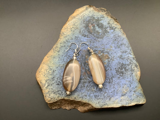 Agate Sterling silver earrings