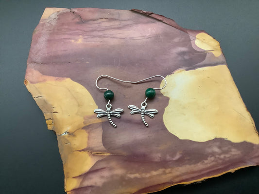 Dragon fly with chrysocolla earrings