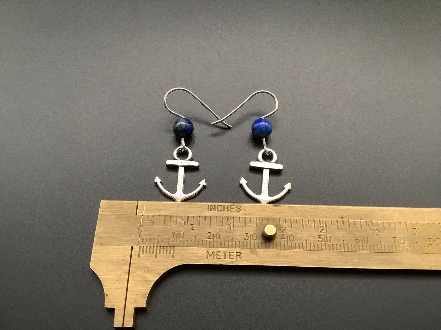 Anchor with azurite earrings