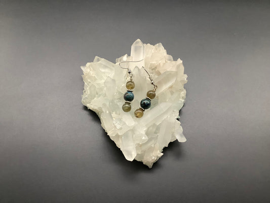 Labradorite with chrysocolla earrings